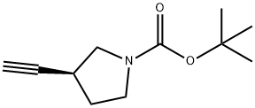 1-Pyrrolidinecarboxylic acid, 3-ethynyl-, 1,1-dimethylethyl ester, (3S)- Struktur