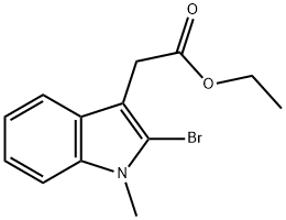 2-BROMO-1-METHYL-1H-INDOLE-3-ACETIC ACID ETHYL ESTER Struktur