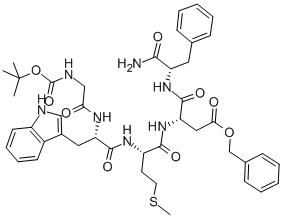 N-T-BOC-GLY-TRP-MET-ASP(BENZYL)-PHEAMIDE) Struktur