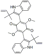 2,5-Bis[2-(1,1-dimethyl-2-propenyl)-1H-indol-3-yl]-3,6-dimethoxy-2,5-cyclohexadiene-1,4-dione Struktur