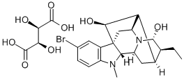 Ajmalan-17,21-diol, 10-bromo-, (17S,21-alpha)-, (R-(R*,R*))-2,3-dihydr oxybutanedioate(1:1) (salt) Struktur