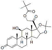 11beta,21-dihydroxy-16alpha,17-(isopropylidenedioxy)pregna-1,4-diene-3,20-dione 21-pivalate Struktur