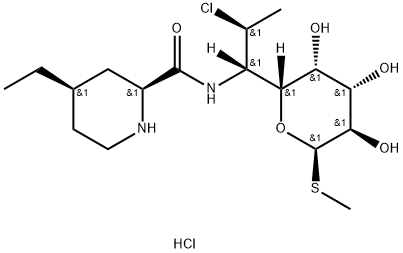 L-threo-.alpha.-D-galacto-Octopyranoside, methyl 7-chloro-6,7,8-trideoxy-6-(2S,4R)-4-ethyl-2-piperidinylcarbonylamino-1-thio-, monohydrochloride Struktur