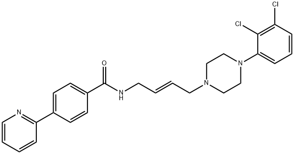 N-[(2E)-4-[4-(2,3-Dichlorophenyl)-1-piperazinyl]-2-buten-1-yl]-4-(2-pyridyl)-benzamidedihydrochloride Struktur