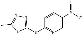 2-(5-Methyl-[1,3,4]thiadiazol-2-ylsulfanyl)-5-nitro-pyridine Struktur