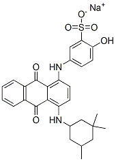 sodium 5-[[9,10-dihydro-9,10-dioxo-4-[(3,3,5-trimethylcyclohexyl)amino]-1-anthryl]amino]-2-hydroxybenzenesulphonate Struktur