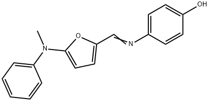 Phenol,  4-[[[5-(methylphenylamino)-2-furanyl]methylene]amino]- Struktur