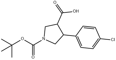 1-[(TERT-BUTYL)OXYCARBONYL]-4-(4-CHLOROPHENYL)PYRROLINE-3-CARBOXYLIC ACID Struktur