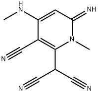 Propanedinitrile, [3-cyano-1,6-dihydro-6-imino-1-methyl-4-(methylamino)-2-pyridinyl]- (9CI) Struktur