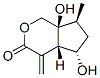 Cyclopenta[c]pyran-3(1H)-one, hexahydro-5,7a-dihydroxy-7-methyl-4-methylene-, (4aS,5S,7S,7aS)- (9CI) Struktur