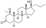 17beta-hydroxy-1alpha-methyl-17alpha-propyl-5alpha-androstan-3-one Struktur