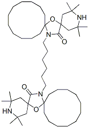 20,20'-(hexane-1,6-diyl)bis(2,2,4,4-tetramethyl-7-oxa-3,20-diazadispiro[5.1.11.2]henicosan-21-one)  Struktur