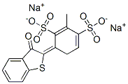 4-(2,3-Dihydro-3-oxobenzo[b]thiophen-2-ylidene)methyl-1,3-benzenedisulfonic acid disodium salt Struktur