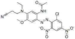 N-[2-[(2-chloro-4,6-dinitrophenyl)azo]-5-[(2-cyanoethyl)ethylamino]-4-methoxyphenyl]acetamide Struktur