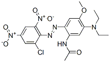 N-[2-[(2-chloro-4,6-dinitrophenyl)azo]-5-(diethylamino)-4-methoxyphenyl]acetamide Struktur