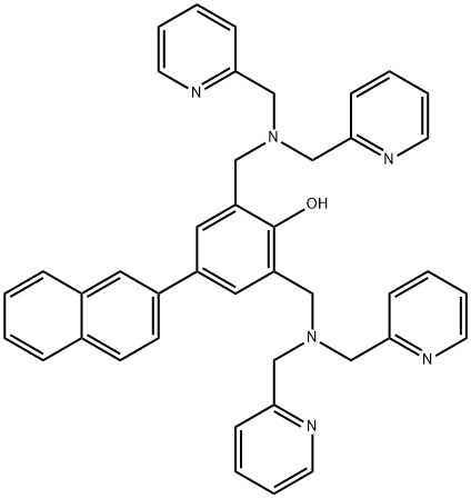 Phenol, 2,6-bis[[bis(2-pyridinylMethyl)aMino]Methyl]-4-(2-naphthalenyl)- Struktur