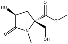 D-Proline, 4-hydroxy-2-(hydroxymethyl)-1-methyl-5-oxo-, methyl ester, (4S)- (9CI) Struktur