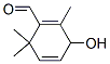 3-Hydroxy-2,6,6-trimethyl-1,4-cyclohexadiene-1-carbaldehyde Struktur