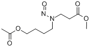 N-(2-Methoxycarbonylethyl)-N-(1-acetoxybutyl)nitrosamine Struktur