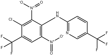 N-[3-chloro-2,6-dinitro-4-(trifluoromethyl)phenyl]-5-(trifluoromethyl) pyridin-2-amine Struktur