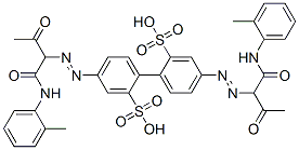 4,4'-bis[[1-[[(2-methylphenyl)amino]carbonyl]-2-oxopropyl]azo][1,1'-biphenyl]-2,2'-disulphonic acid Struktur