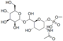 methyl 6-(2-acetamido-2-deoxy-alpha-glucopyranosyl phosphate)-alpha-mannopyranoside Struktur