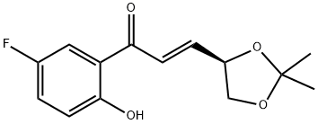 (E)-(4R)-4,5-Isopropylidene-dioxy-1-(2-hydroxy-5-fluorophenyl)propenone Struktur