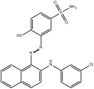 3-[[2-[(3-chlorophenyl)amino]-1-naphthyl]azo]-4-hydroxybenzenesulphonamide Struktur