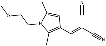 Propanedinitrile, [[1-(2-methoxyethyl)-2,5-dimethyl-1H-pyrrol-3-yl]methylene]- (9CI) Struktur