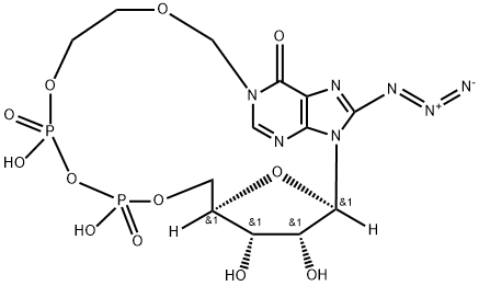 8-AZIDO-N1-[(5ALPHA,ALPHA-O-PHOSPHORYLETHOXY)METHYL]-5ALPHA-O-PHOSPHORYLINOSINE 5ALPHA,5ALPHA,ALPHA-CYCLICPYROPHOSPHATE Struktur