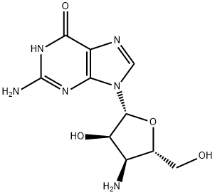 3'-amino-3'-deoxyguanosine Struktur