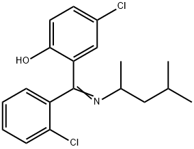 (6Z)-4-chloro-6-[(2-chlorophenyl)-(4-methylpentan-2-ylamino)methyliden e]cyclohexa-2,4-dien-1-one Struktur