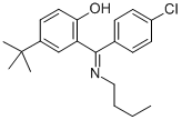 Phenol, 2-((butylimino)(4-chlorophenyl)methyl)-4-(1,1-dimethylethyl)- Struktur