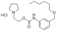 Carbanilic acid, m-((hexyloxy)methyl)-, 2-(1-pyrrolidinyl)ethyl ester,  hydrochloride Struktur