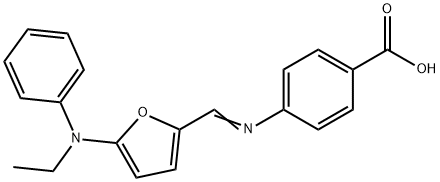 Benzoic  acid,  p-[[5-(N-ethylanilino)furfurylidene]amino]-  (8CI) Struktur