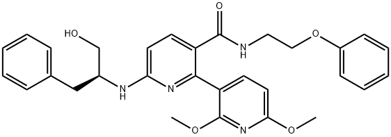 [2,3'-Bipyridine]-3-carboxaMide, 6-[[(1S)-1-(hydroxyMethyl)-2-phenylethyl]aMino]-2',6'-diMethoxy-N-(2-phenoxyethyl)- Struktur