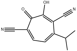 1,4,6-Cycloheptatriene-1,4-dicarbonitrile, 2-hydroxy-7-(1-methylethyl)-3-oxo- (9CI) Struktur