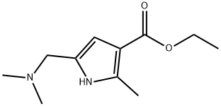 1H-Pyrrole-3-carboxylicacid,5-[(dimethylamino)methyl]-2-methyl-,ethylester(9CI) Struktur