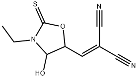 Propanedinitrile, [(3-ethyl-4-hydroxy-2-thioxo-5-oxazolidinyl)methylene]- (9CI) Struktur