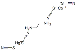 cobalt(+2) cation, ethane-1,2-diamine, mercury(+2) cation, tetrathiocy anate Struktur