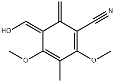 1,3-Cyclohexadiene-1-carbonitrile,5-(hydroxymethylene)-2,4-dimethoxy-3-methyl-6-methylene-,(5Z)-(9CI) Struktur