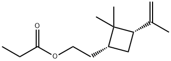 Cyclobutaneethanol, 2,2-dimethyl-3-(1-methylethenyl)-, propanoate, (1R,3S)- (9CI) Struktur