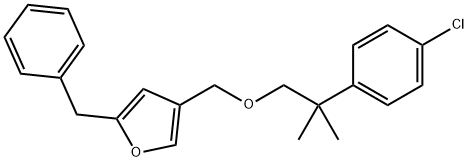 4-((2-(4-Chlorophenyl)-2-methylpropoxy)methyl)-2-(phenylmethyl)furan Struktur