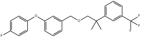 3-(4-Fluorophenoxy)benzyl 2-(3-trifluoromethylphenyl)-2-methylpropyl e ther Struktur