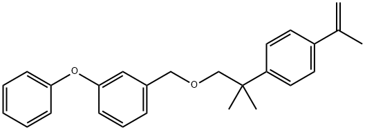 1-((2-(4-(1-Methylethenyl)phenyl)-2-methylpropoxy)methyl)-3-phenoxyben zene Struktur