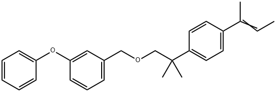 3-Phenoxybenzyl 2-(4-(2-buten-2-yl)phenyl)-2-methylpropyl ether Struktur