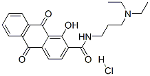 2-Anthracenecarboxamide, N-(3-(diethylamino)propyl)-9,10-dihydro-1-hyd roxy-9,10-dioxo-, monohydrochloride Struktur