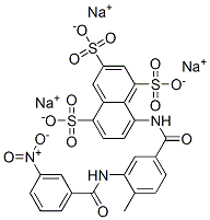 trisodium 8-[[4-methyl-3-[(3-nitrobenzoyl)amino]benzoyl]amino]naphthalene-1,3,5-trisulphonate Struktur