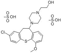 1-Piperazineethanol, 4-(2-chloro-10,11-dihydro-6-methoxydibenzo(b,f)th iepin-10-yl)-, dimethanesulfonate (salt) Struktur