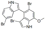 (+)-3',5,5'-Tribromo-7'-methoxy-3,4'-bi[1H-indole] Struktur